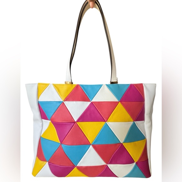 INC International Concepts Michaella Faux Leather Colorblock Tote Bag - Picture 9 of 10